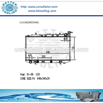 Radiador automático para NISSAN G20 91-96 2.0L L4 EN OEM: 2141053J00 2141062J00 2146062J00 / J01 8941600083